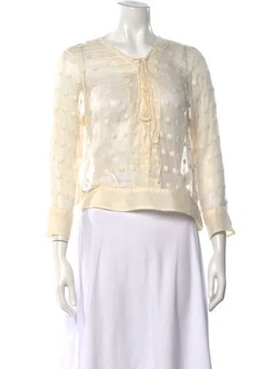 Pre-owned Iro Floral Print V-neck Blouse In Neutrals