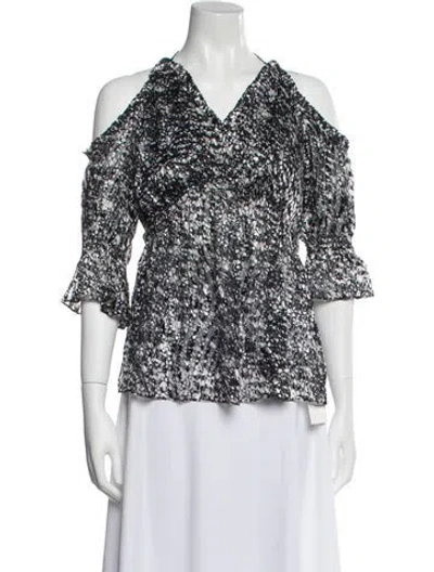 Pre-owned Iro Floral Print V-neck Blouse W/ Tags In Multi