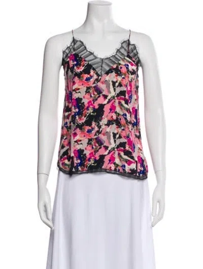 Pre-owned Iro Floral Print V-neck Blouse In White