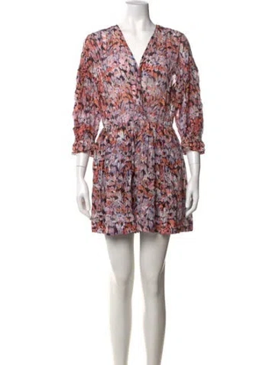 Pre-owned Iro Floral Print V-neck Jumpsuit In Black/metallic