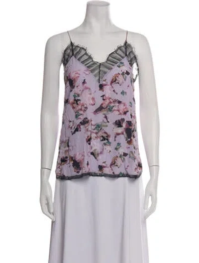 Pre-owned Iro Floral Print V-neck Top In Multicolor
