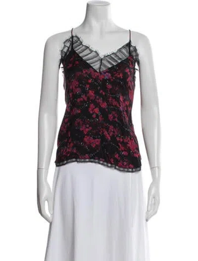Pre-owned Iro Floral Print V-neck Top In White