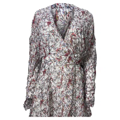 Pre-owned Iro Floral Print Wrap Dress In Multicolor Rayon In Gray