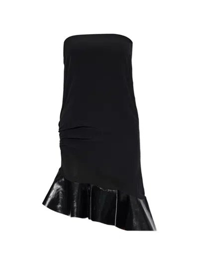 Iro Florence Ruffled Strapless Mini Dress In Black