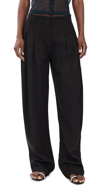 Iro Flowy Pleated Trousers Rinsed Black