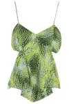 Iro Fluid Top With Vibrant Bubble Print In Green