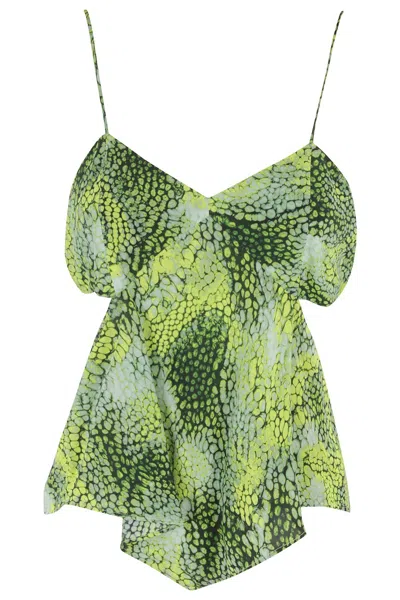 Iro Fluid Top With Vibrant Bubble Print In Green Multico