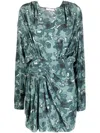 Iro Fontana Printed Short Dress In Blue
