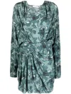 Iro Fontana Printed Short Dress In Blue