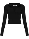 Iro Fraya Polo Top In Black