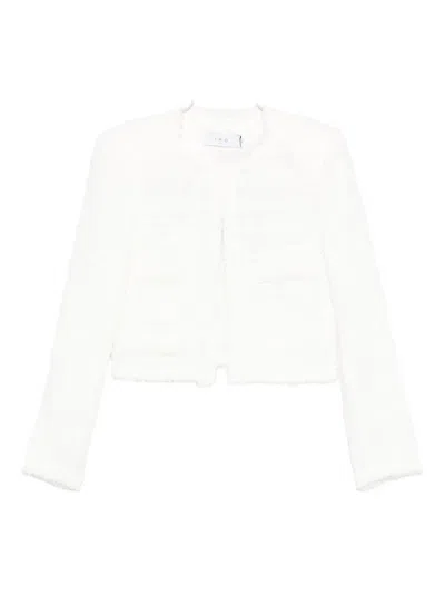 IRO FRAYED POCKETED TWEED JACKET