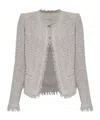 Iro Frayed Tweed Jacket In Gray