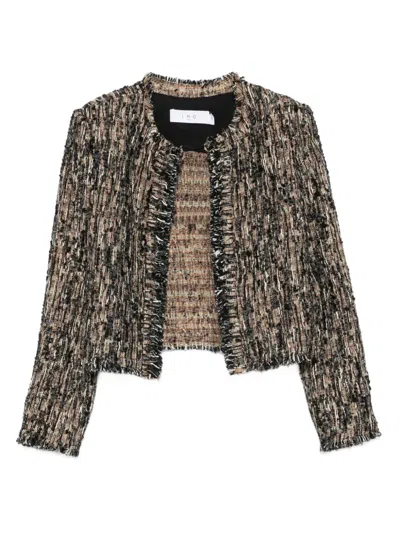 Iro Fringed Tweed Jacket In Black
