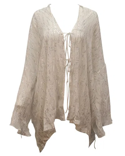 Iro Fuchsia Maisie Top In White Silk In Gray