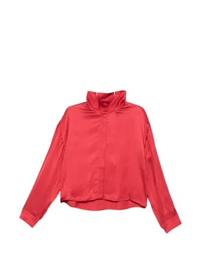 Iro Funnel-neck Top In Red