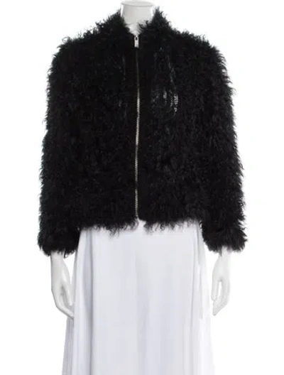 Pre-owned Iro Fur Faux Fur Jacket In Black