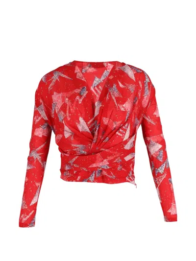 Pre-owned Iro Gabot Graphic-print Top In Red