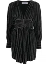 Iro Short Dress With Metallic Ribbed Stripes