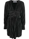 Iro Short Dress With Metallic Ribbed Stripes