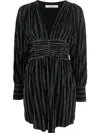 Iro Short Dress With Metallic Ribbed Stripes