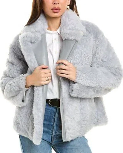 Pre-owned Iro Gildas Shearling Jacket Women's In Blue