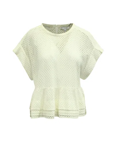 Iro Glen Layered Peplum Blouse In Cream Nylon In White