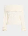 Iro Glenda Off-the-shoulder Sweater In Ecru