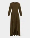 Iro Glinda Draping High-low Maxi Dress In Green