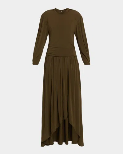 Iro Glinda Draping High-low Maxi Dress In Green