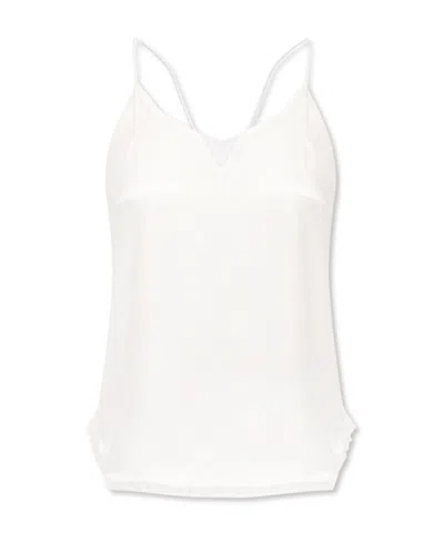 Iro Glistening Lace-embellished Top In White