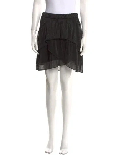 Pre-owned Iro Glitter Accents Mini Skirt In Black