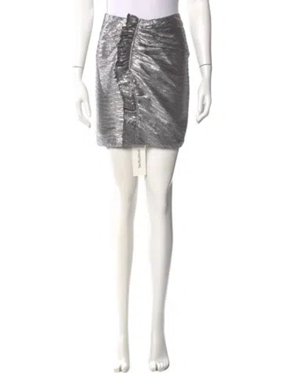 Pre-owned Iro Glitter Accents Mini Skirt In Silver
