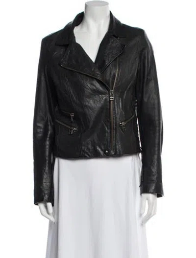 Pre-owned Iro Goat Leather Biker Jacket In Black