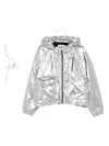 Iro Hooded Jacket With Elasticated Cuffs And Hem In Silver