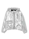 Iro Hooded Jacket With Elasticated Cuffs And Hem In Silver