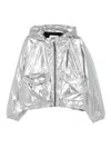 Iro Hooded Jacket With Elasticated Cuffs And Hem In Silver