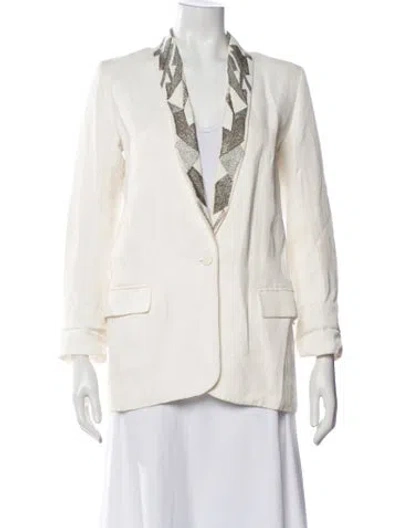 Pre-owned Iro Graphic Print Blazer In White