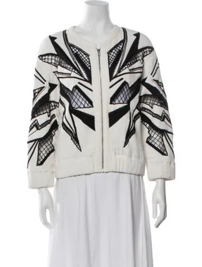 Pre-owned Iro Graphic Print Bomber Jacket In Black/white