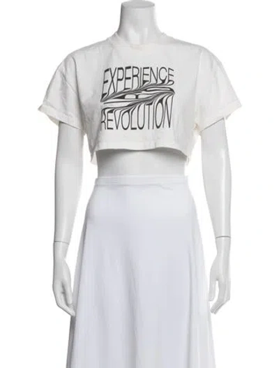 Pre-owned Iro Graphic Print Crew Neck Crop Top In Neutrals