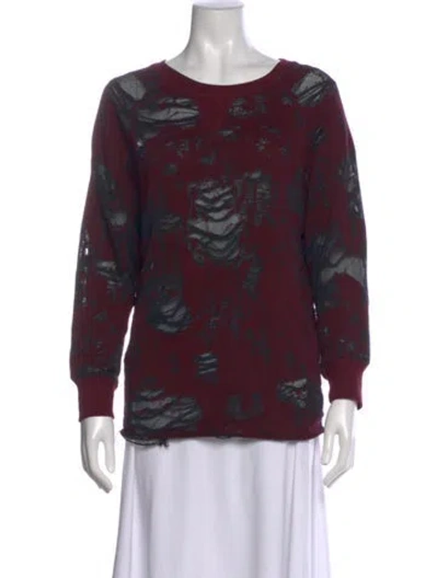 Pre-owned Iro Graphic Print Crew Neck Sweatshirt In Burgundy