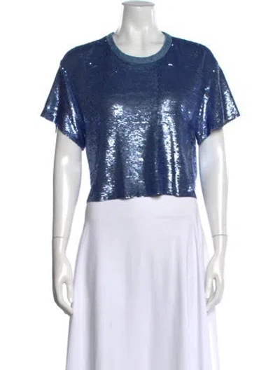Pre-owned Iro Graphic Print Crew Neck Top In Blue