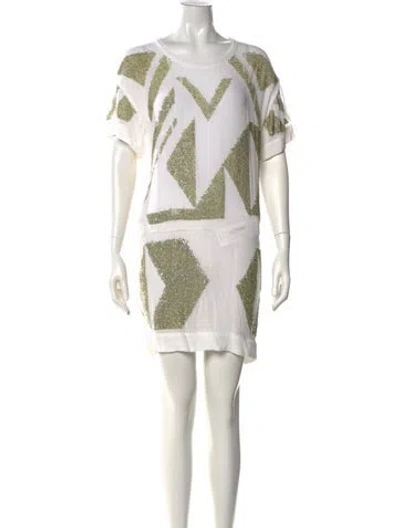 Pre-owned Iro Graphic Print Mini Dress In White