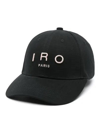 Iro Greb Embroidered Cotton Cap In Black