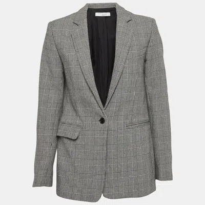 Pre-owned Iro Grey Black/white Checked Cotton Blend Single Breasted Blazer Xs