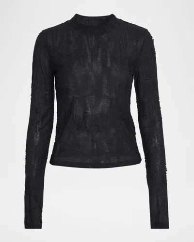 Iro Guilia Jacquard Top In Black