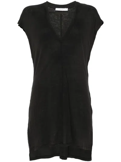 Iro Hadjia Linen T-shirt Dress In Black