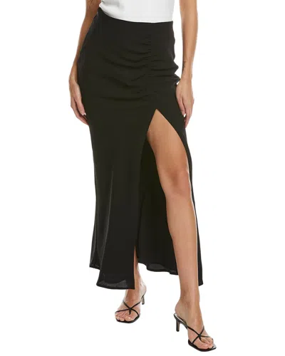 Iro Side Ruched Midi Skirt In Black