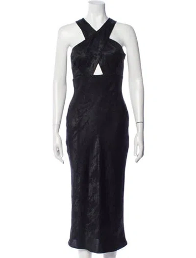 Pre-owned Iro Halterneck Midi Length Dress In Blue