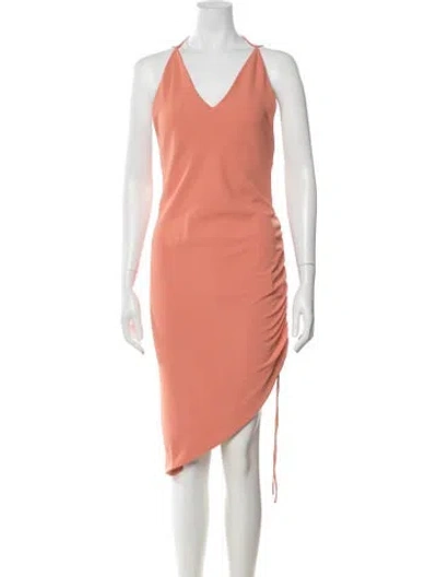 Pre-owned Iro Halterneck Midi Length Dress In Orange