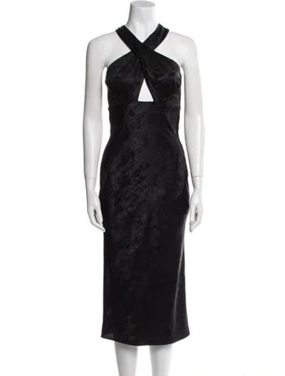 Pre-owned Iro Halterneck Midi Length Dress W/ Tags In Black
